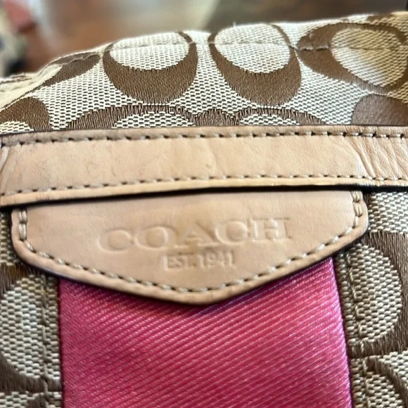 Coach Brown and Pink Signature Tote - Picture 11 of 11